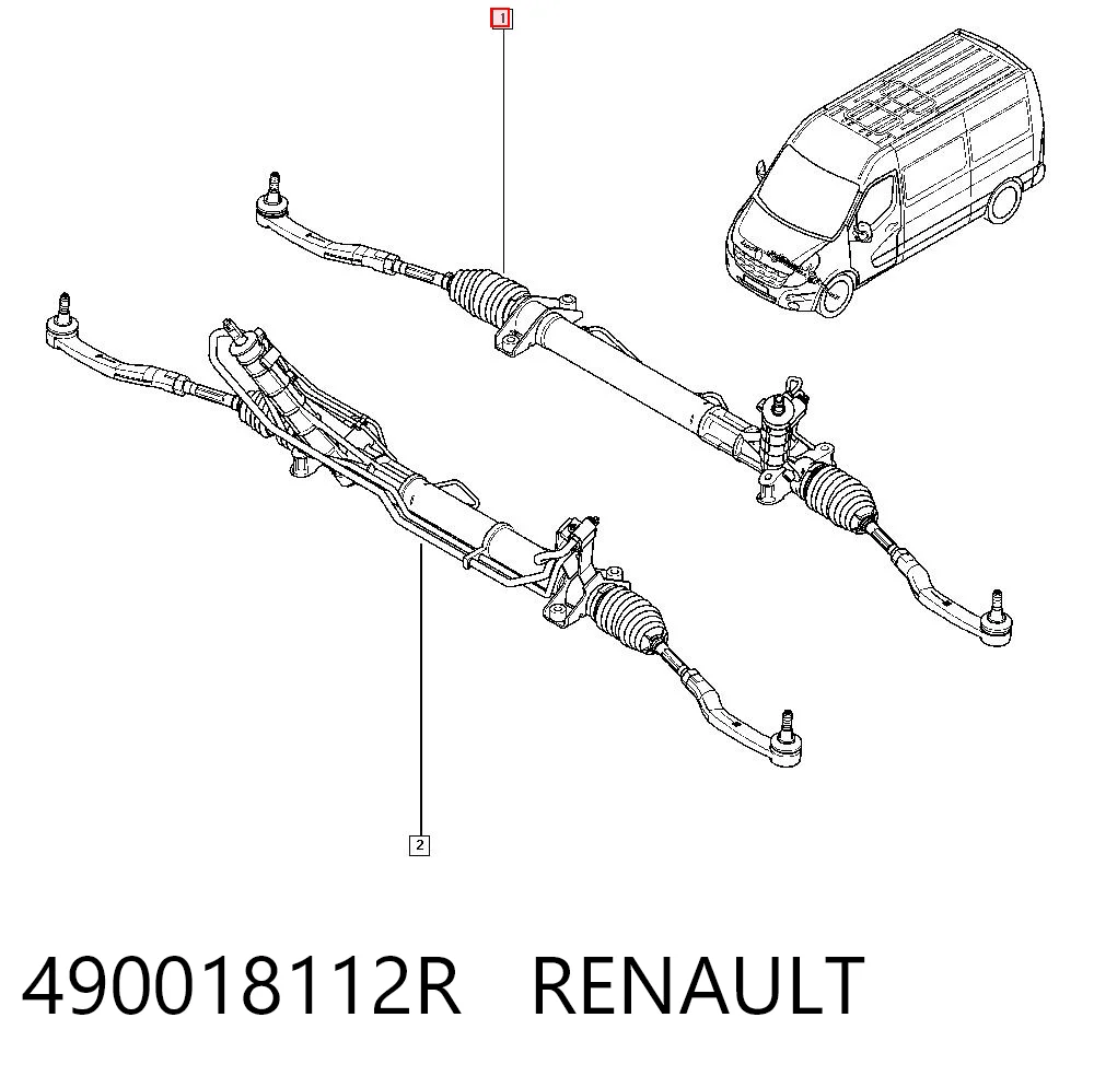 490018112R Renault (RVI) Cremallera caja de direccion