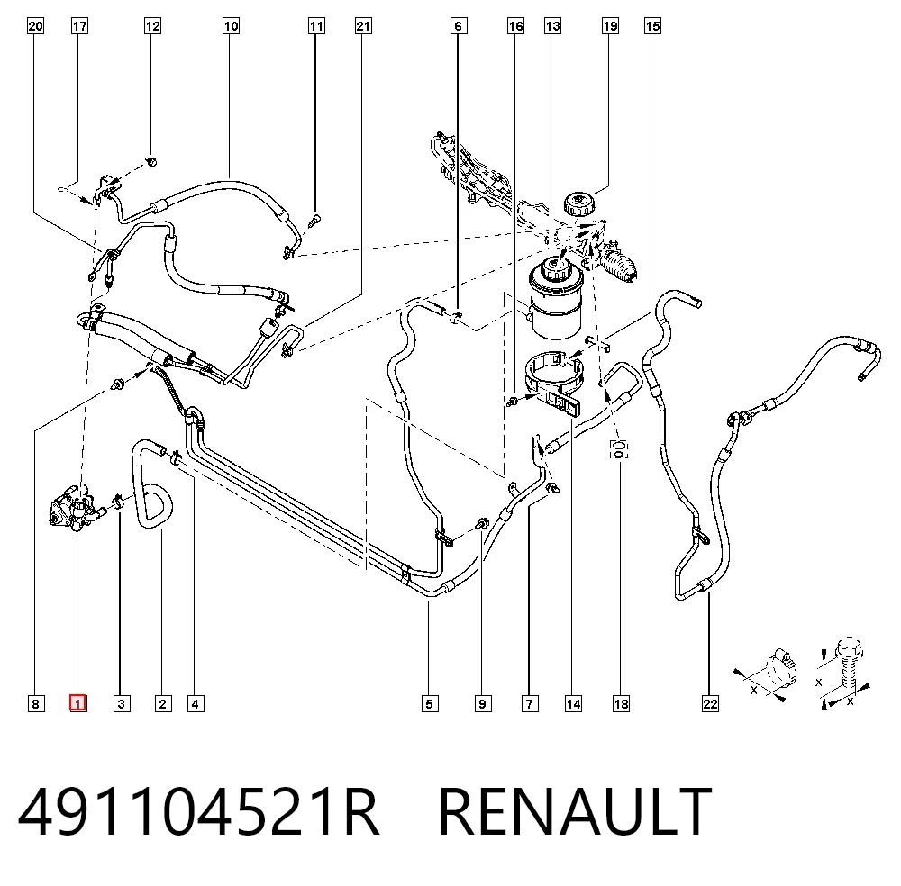 Bomba de dirección hidráulica para Renault Master III (FV)