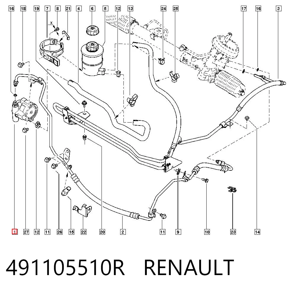 491105510R Renault (RVI) Bomba hidráulica de dirección