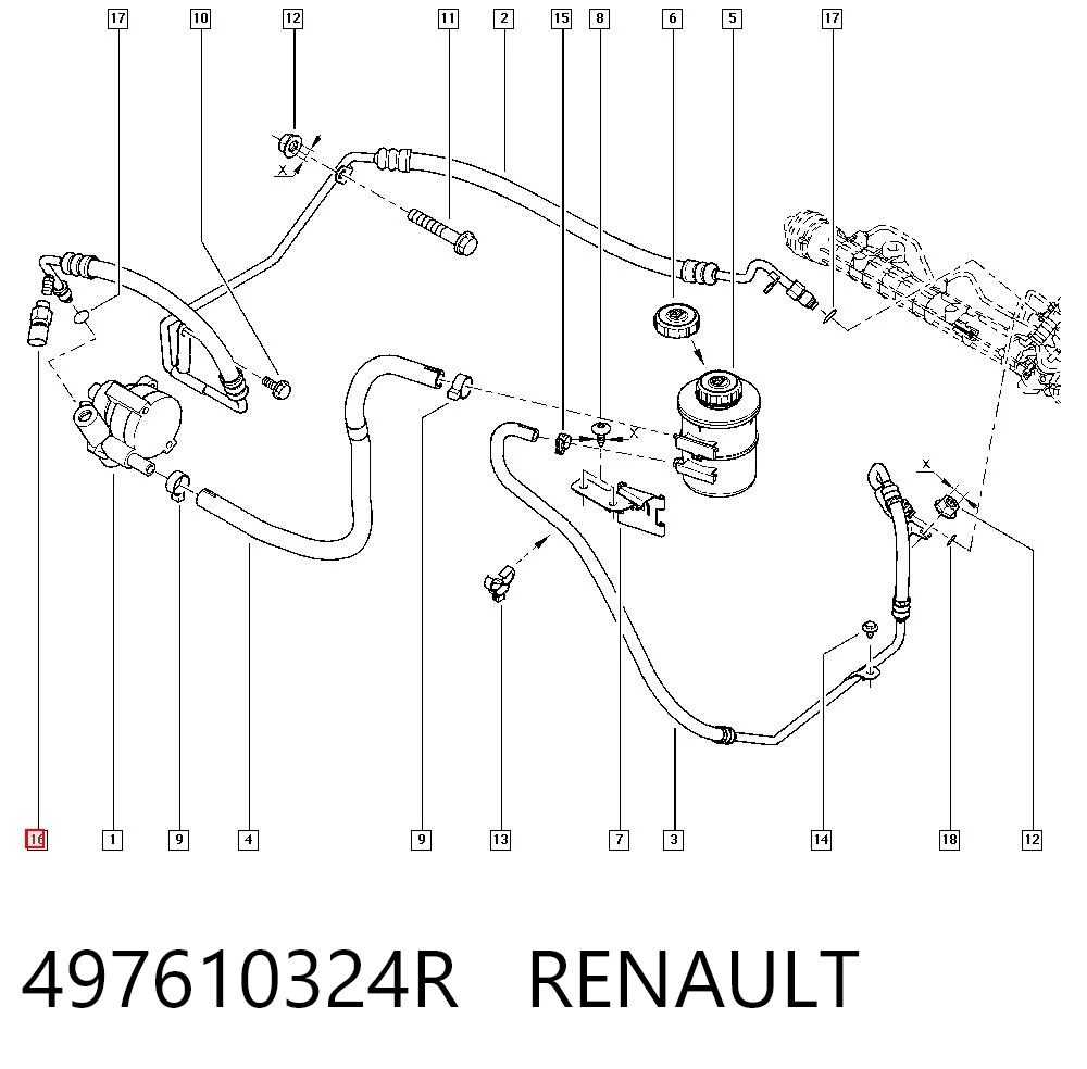497610324R Renault (RVI) Sensor de la bomba de dirección asistida