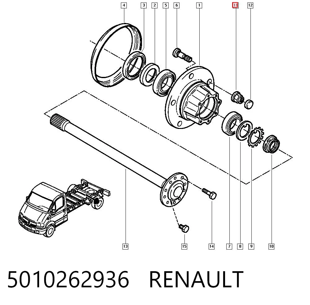 93807543 Fiat/Alfa/Lancia Perno de rueda