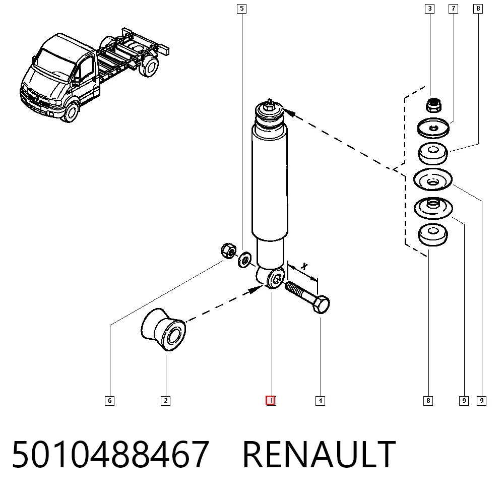 Amortiguadores posteriores Renault Trucks Mascott  (1999-2010)