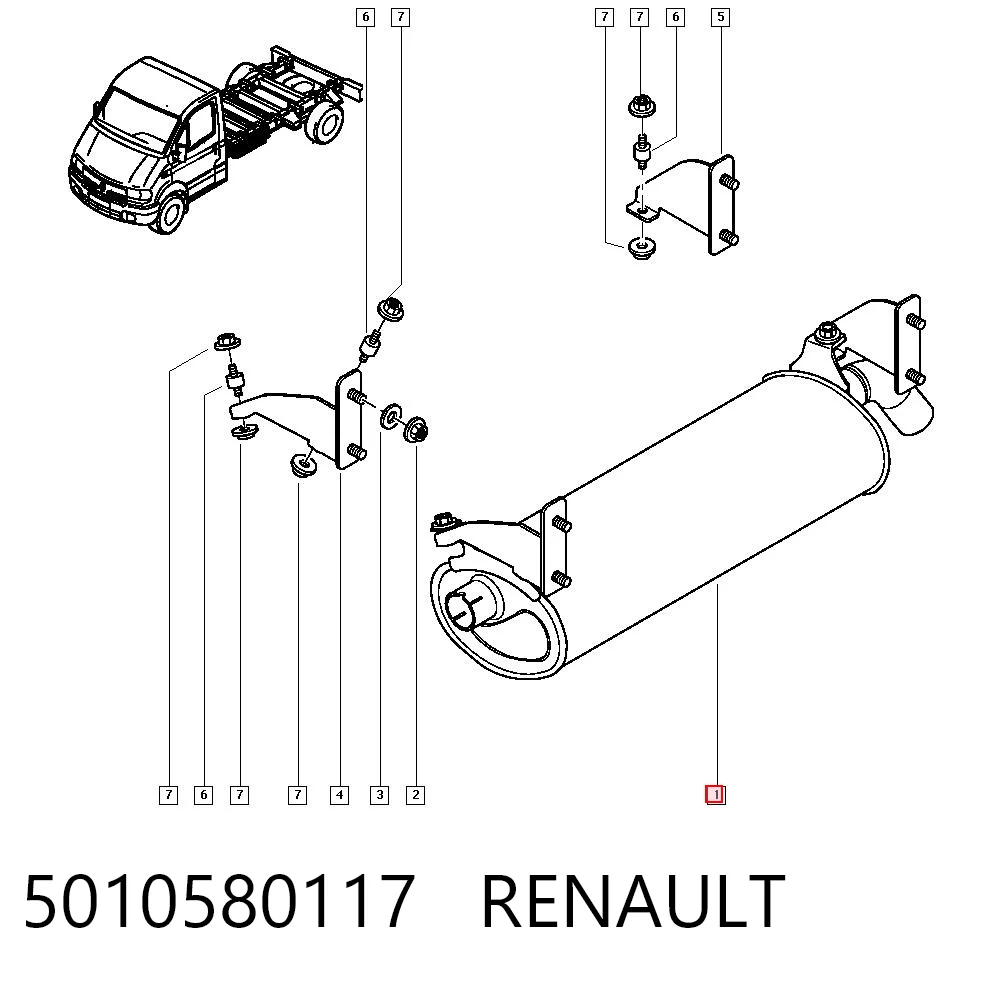 Silencioso trasero Renault Trucks Mascott  (FH)
