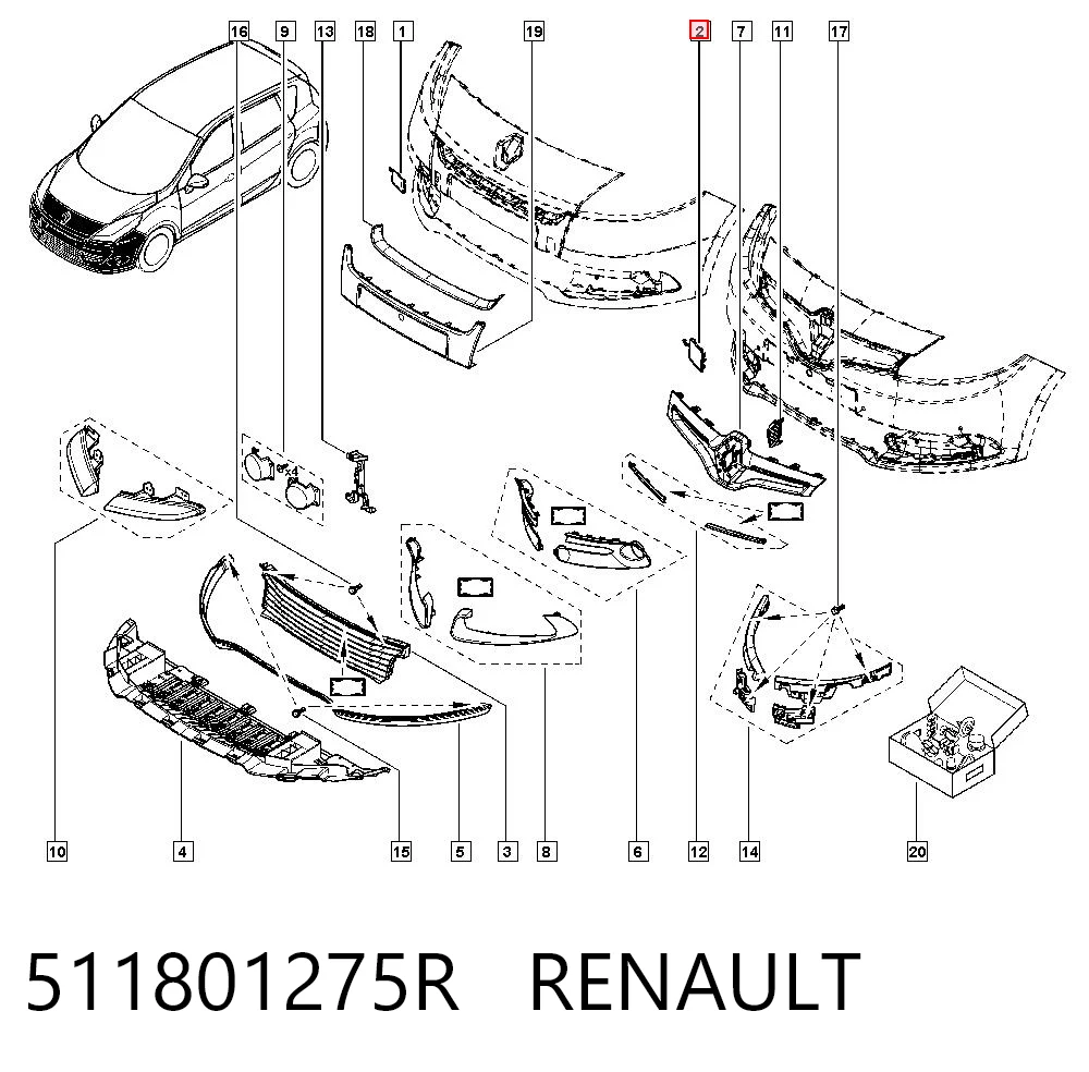 Comprar Tapa del gancho de remolque del parachoques delantero Renault Scenic III JZ0, JZ1 a bajo precio