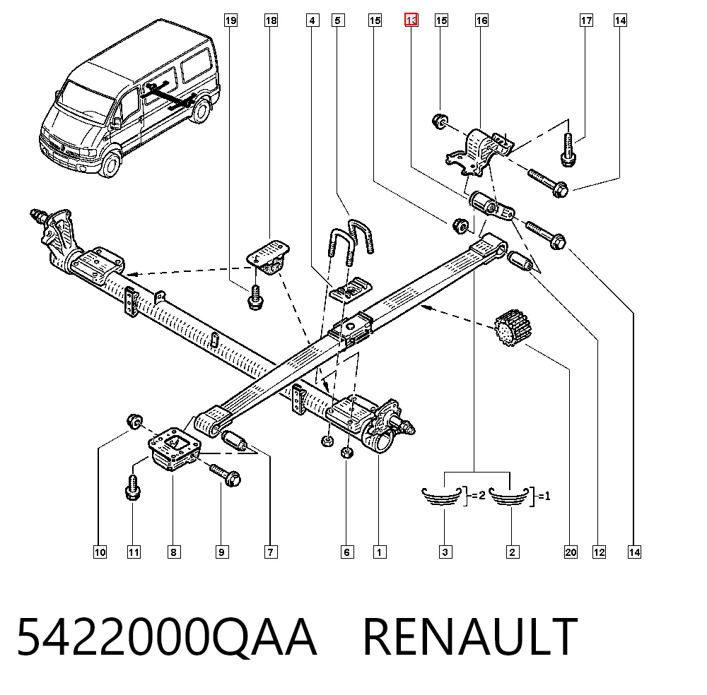 9160403 General Motors Gemela de ballesta trasera