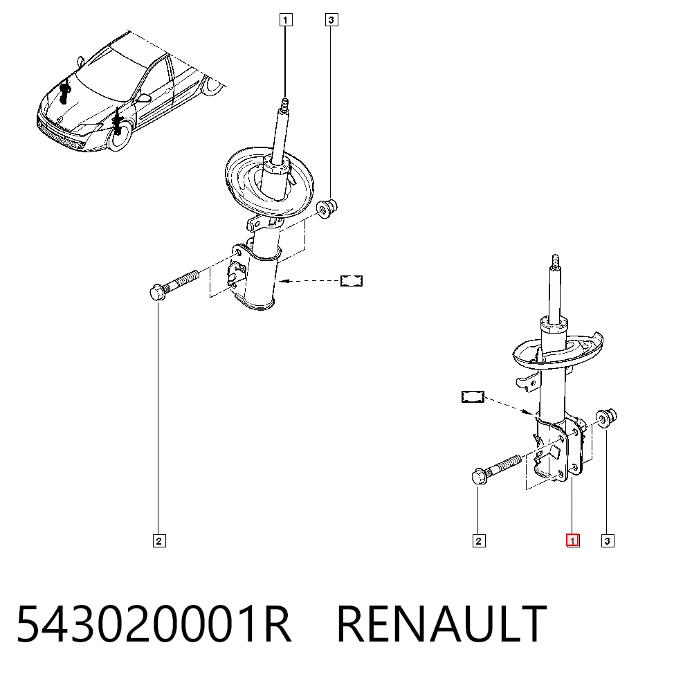 Amortiguador delantero Laguna III hatchback (2007-2015) original desde 69,70 €