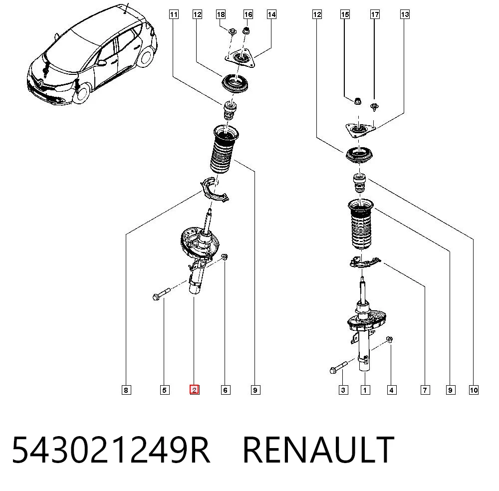 Amortiguadores Renault Scenic GRAND IV monovolumen (R9) (2016 - 2023) precio, desde 71,24 EUR
