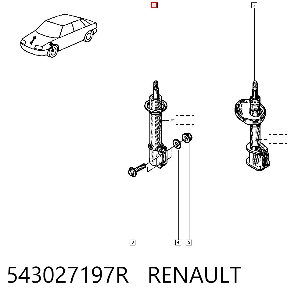 Precio del repuesto Amortiguador delantero 19 I hatchback