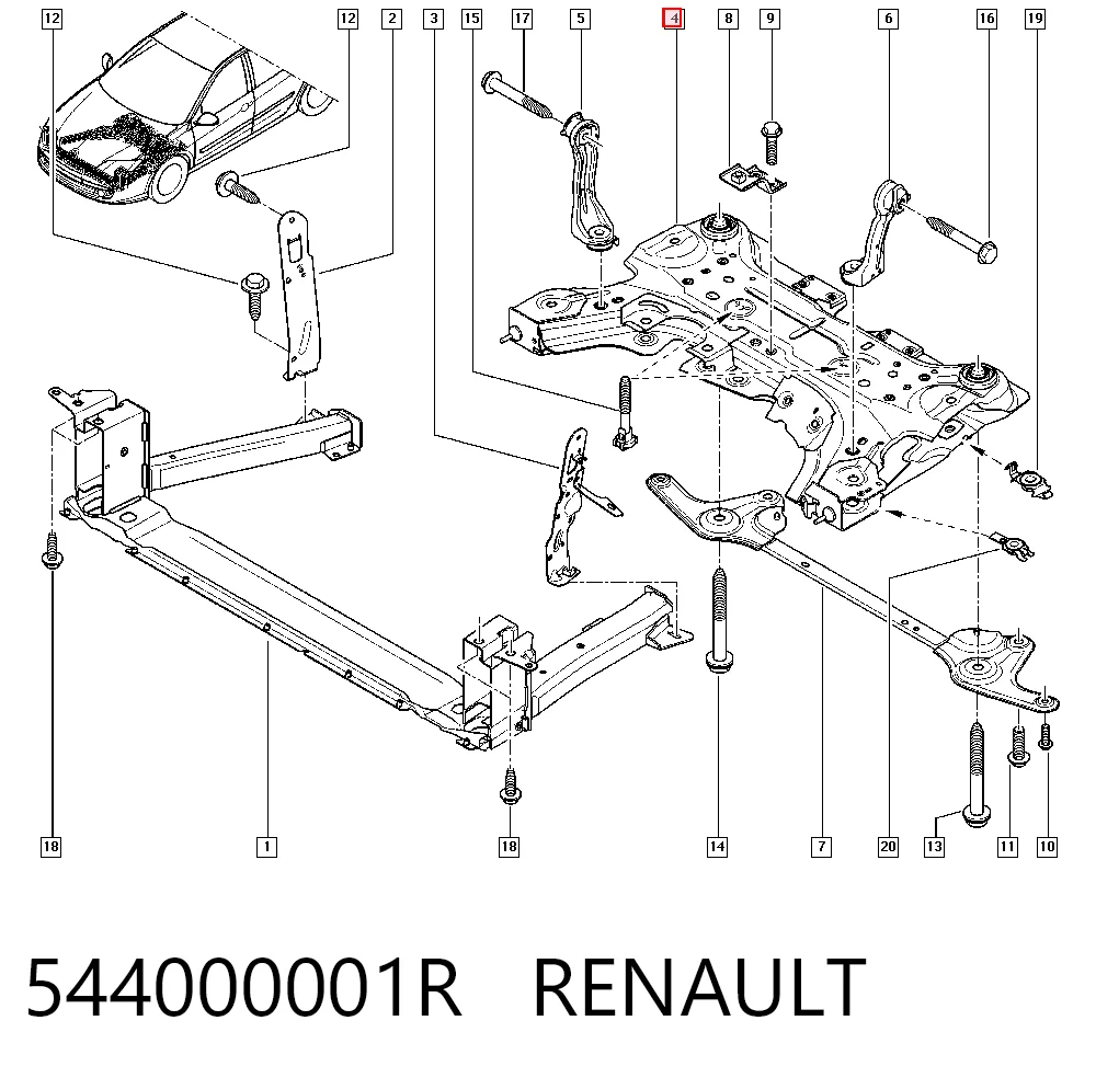 Comprar Subchasis delantero soporte motor Renault Laguna III BT0, BT1 a bajo precio