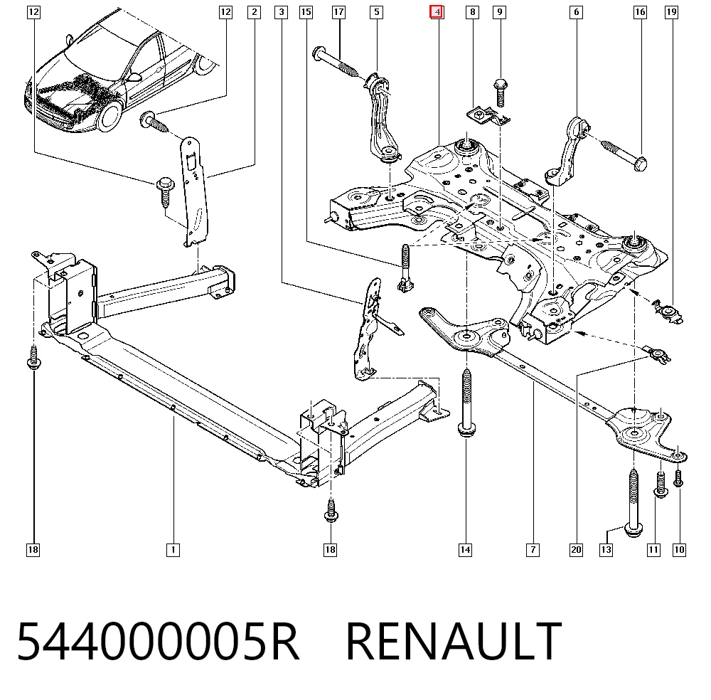 Comprar Subchasis delantero soporte motor Renault Laguna III BT0, BT1 a bajo precio