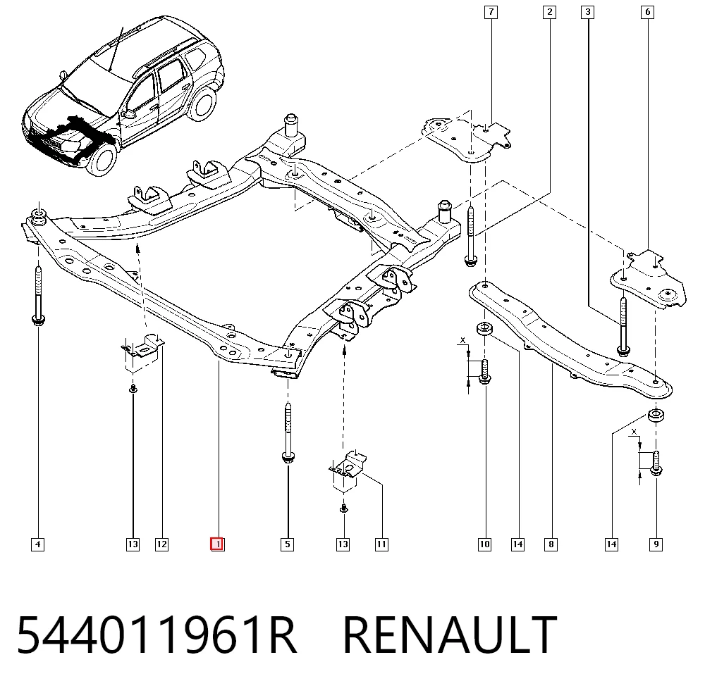 Subchasis delantero Dacia Duster SUV (HS) (2010 - 2018) precio, desde 244,08 EUR