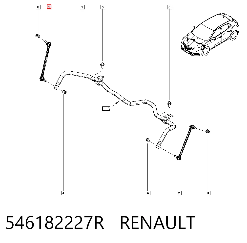 546182227R Renault (RVI) Bieleta estabilizadora delantera
