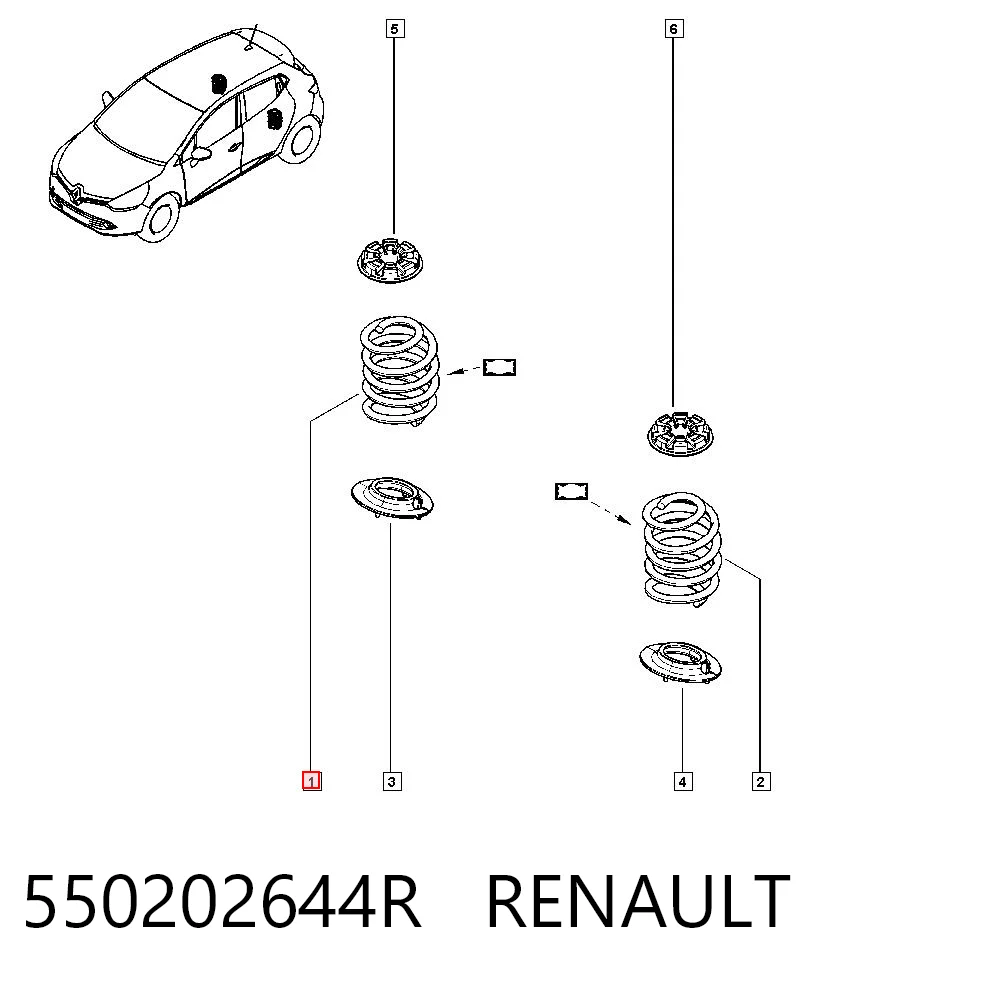 Comprar Muelle trasero Renault Clio IV BH a bajo precio