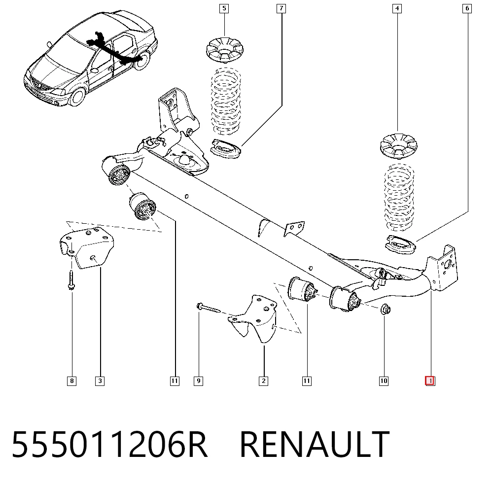 Comprar Puente trasero Dacia Sandero I BS0, 1