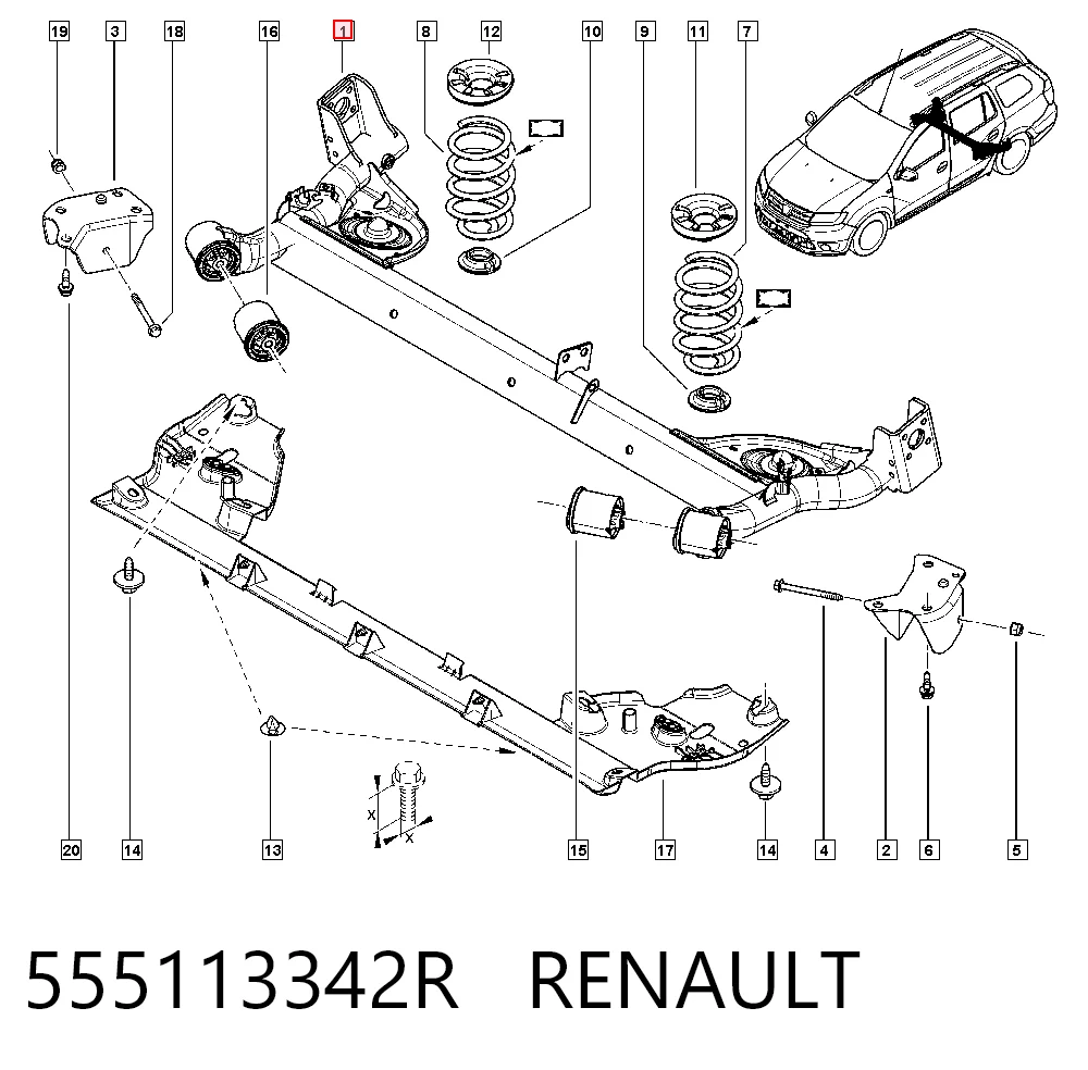 Subchasis trasero soporte motor Renault LOGAN II MCV familiar (K8) (2013 - 2026) precio, desde 243,00 EUR