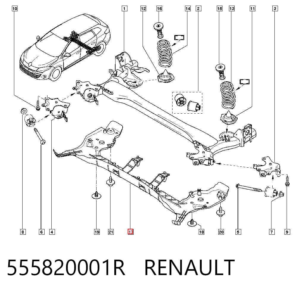 Protección del eje trasero (subchasis) 555820001R RENAULT
