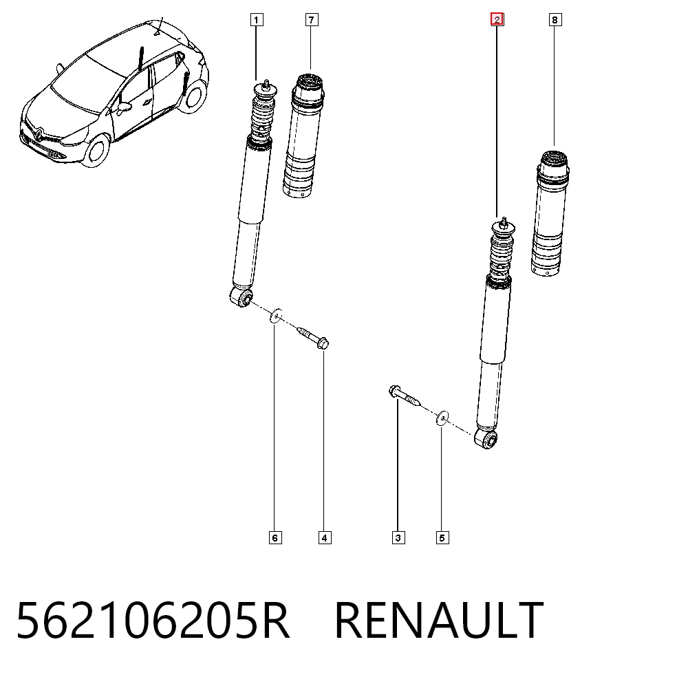 Amortiguadores posteriores Renault Clio IV (2012-2021)