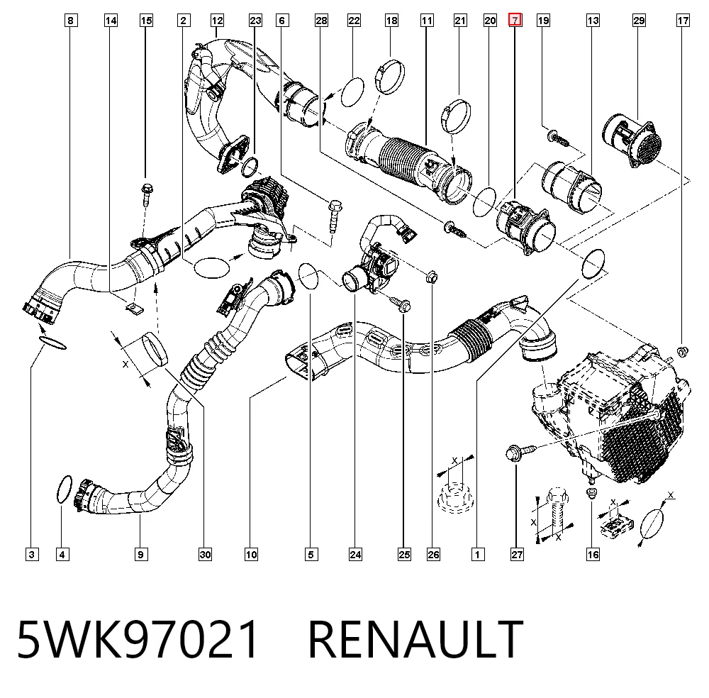 5WK97021 Renault (RVI) Sensor de flujo de aire