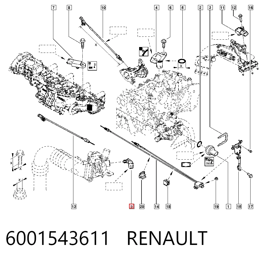 Sensor de temperatura de mezcla de aire Duster  SUV (2010-2018) original desde 12,39 €