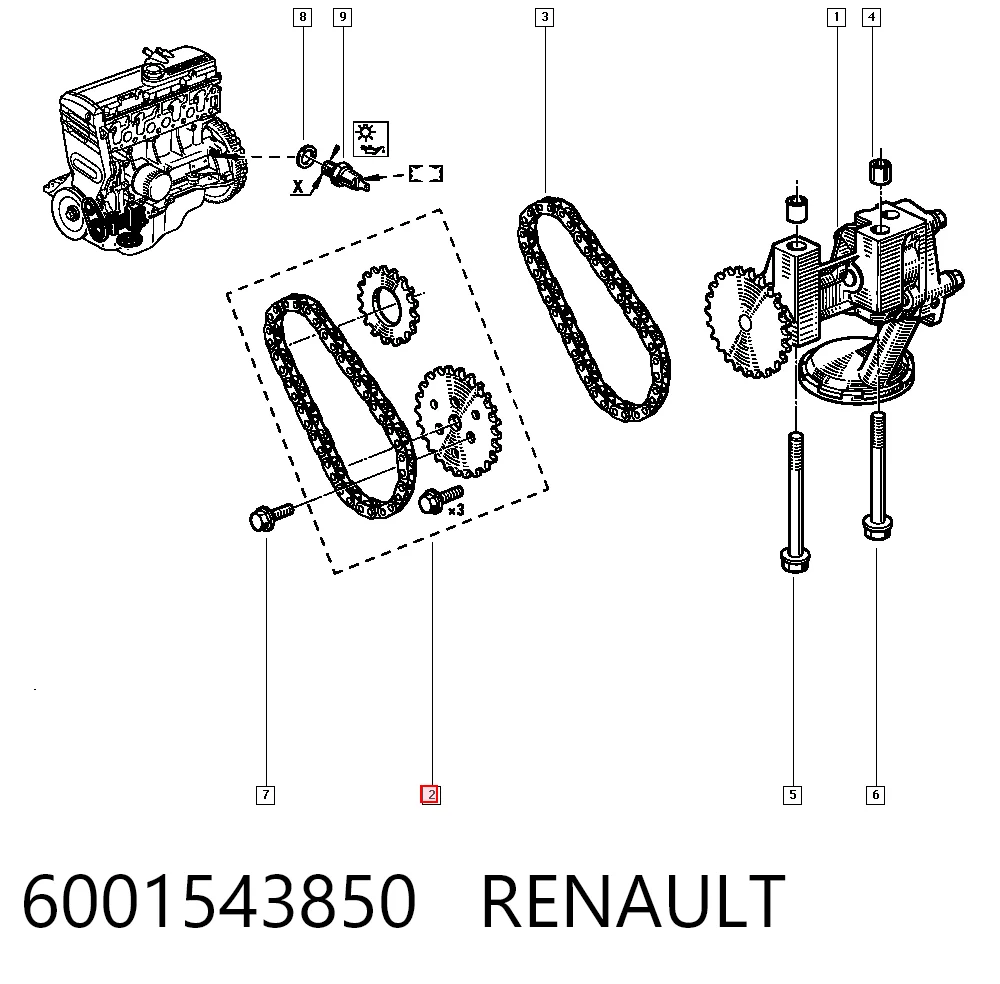 Cadena de la bomba de aceite Renault Scenic III monovolumen (JZ0, JZ1) (2009 - 2016) precio, desde 19,10 EUR