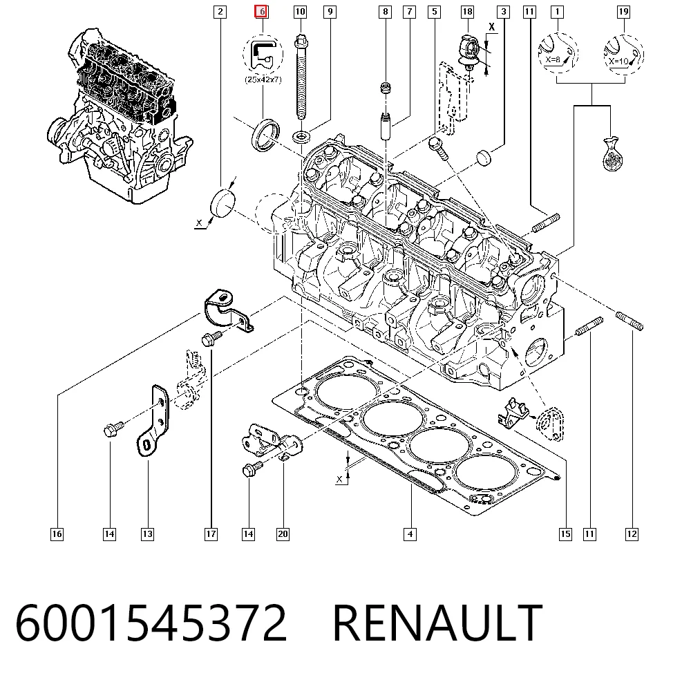 Retén del árbol de levas Renault 21 furgoneta (S48) (1986 - 1994) precio, desde 5,87 EUR