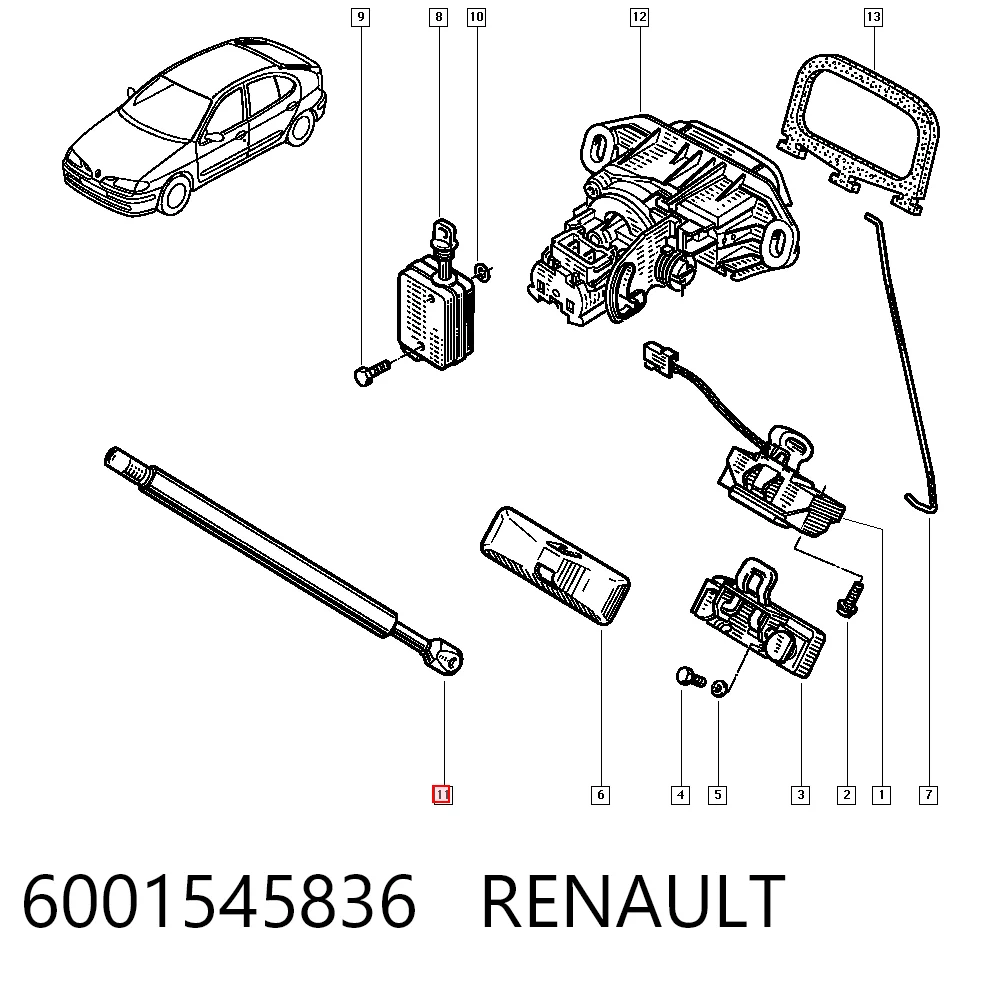 Comprar Amortiguador de la tapa del maletero Renault Megane I BA0, BA1 a bajo precio