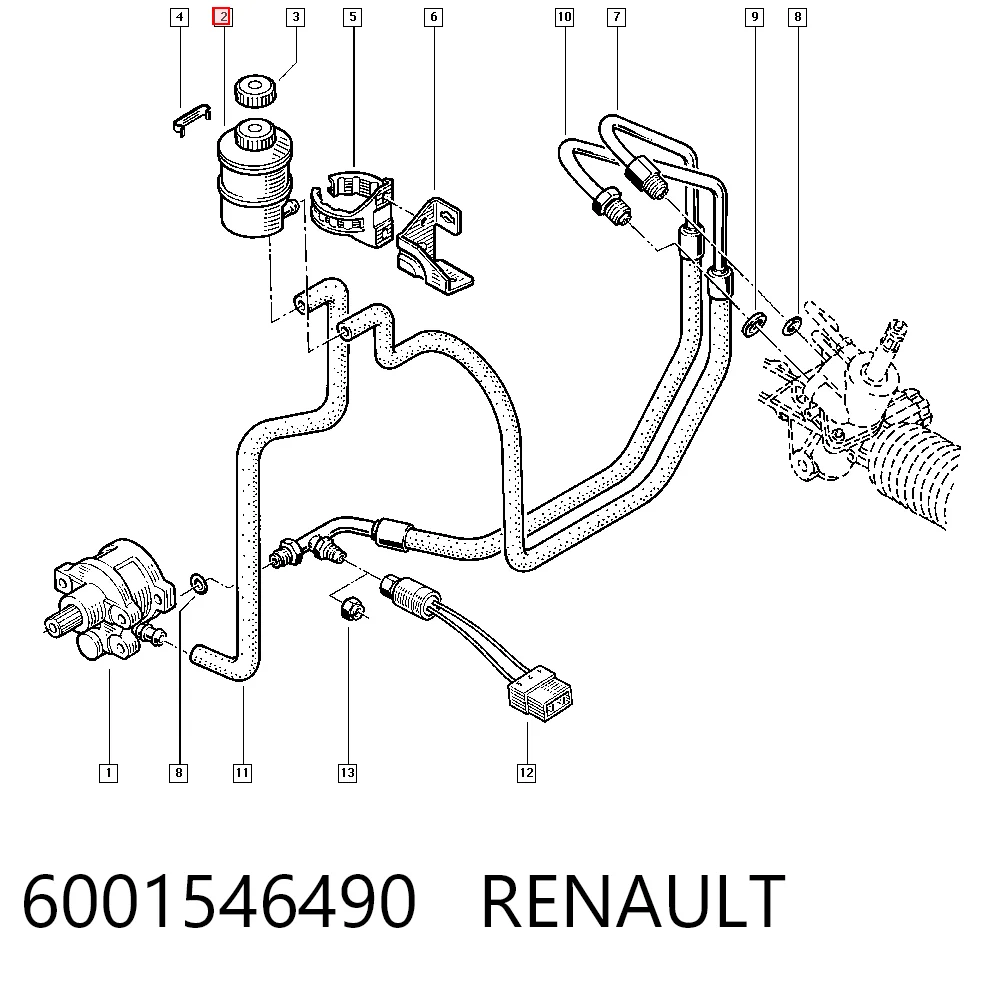 Depósito de bomba de dirección hidráulica para Renault Master FV