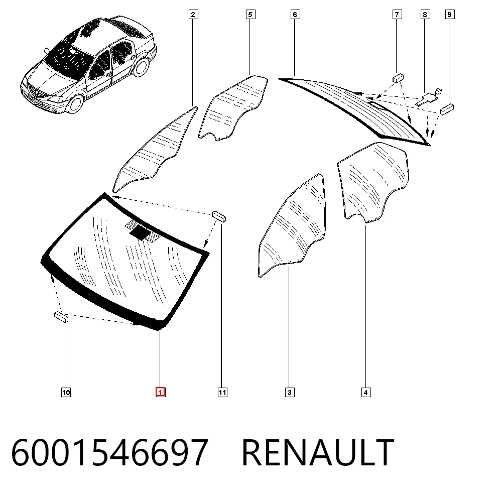 Parabrisas para Dacia Logan LS