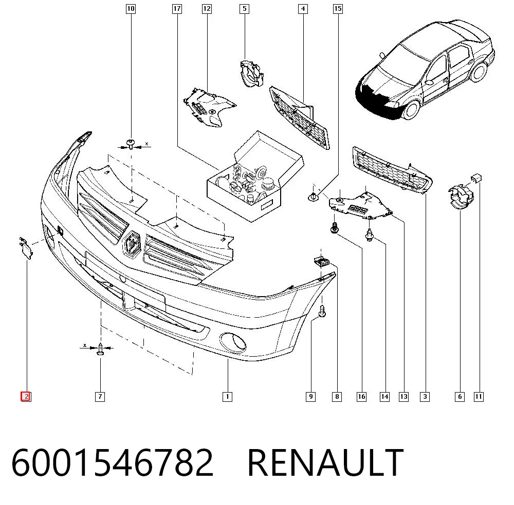 Comprar Tapa del gancho de remolque del parachoques delantero Dacia Logan LS a bajo precio