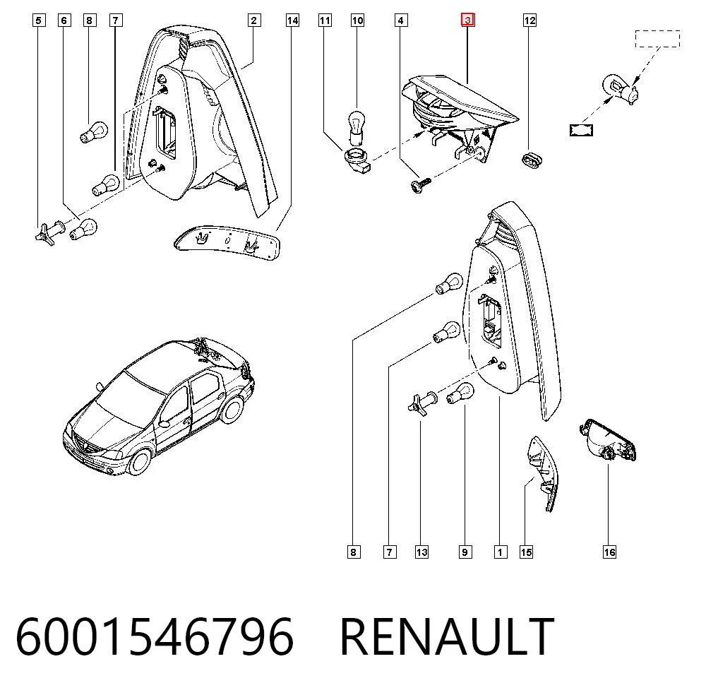 Comprar Luz de freno trasera adicional Dacia Logan  LS a bajo precio