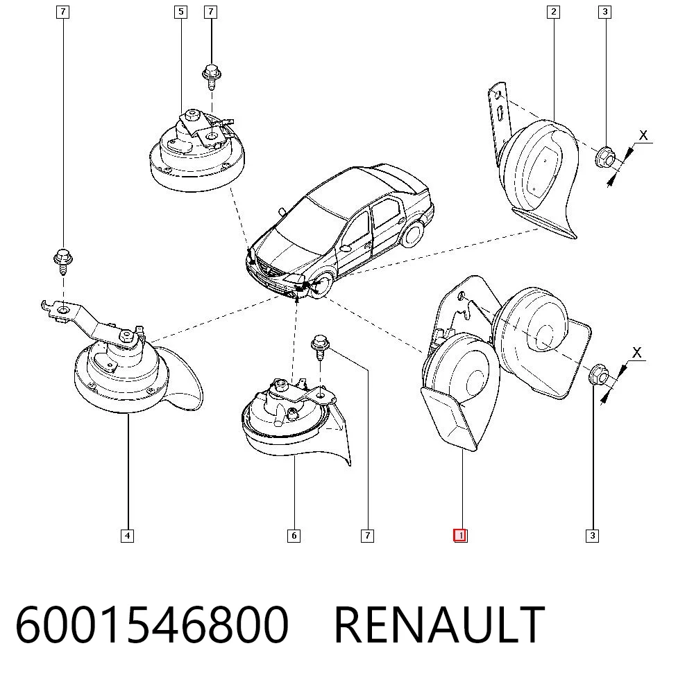 Bocina para Audi 80  (89, 89Q, 8A)