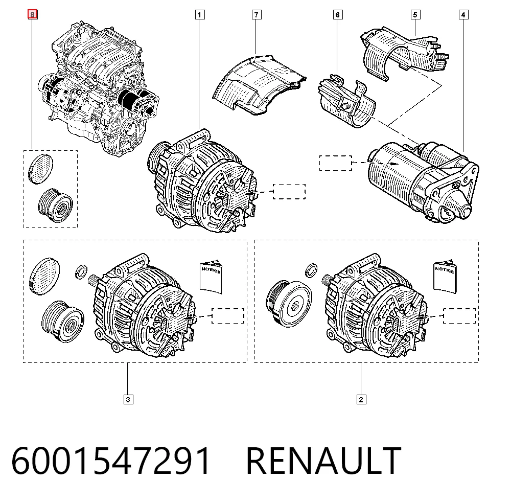 Polea alternador para Renault Fluence L3