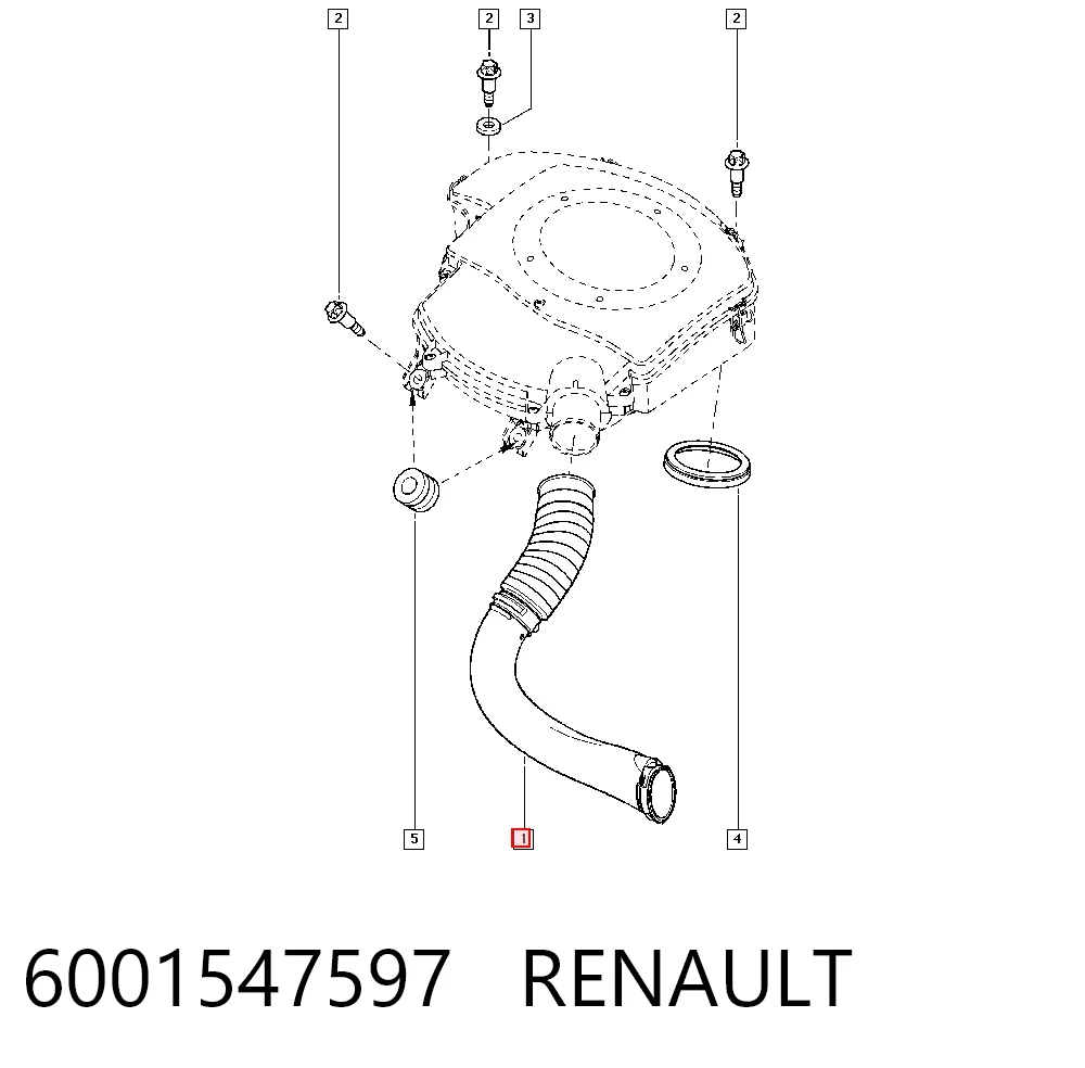 Entrada del filtro de aire 6001547597 RENAULT