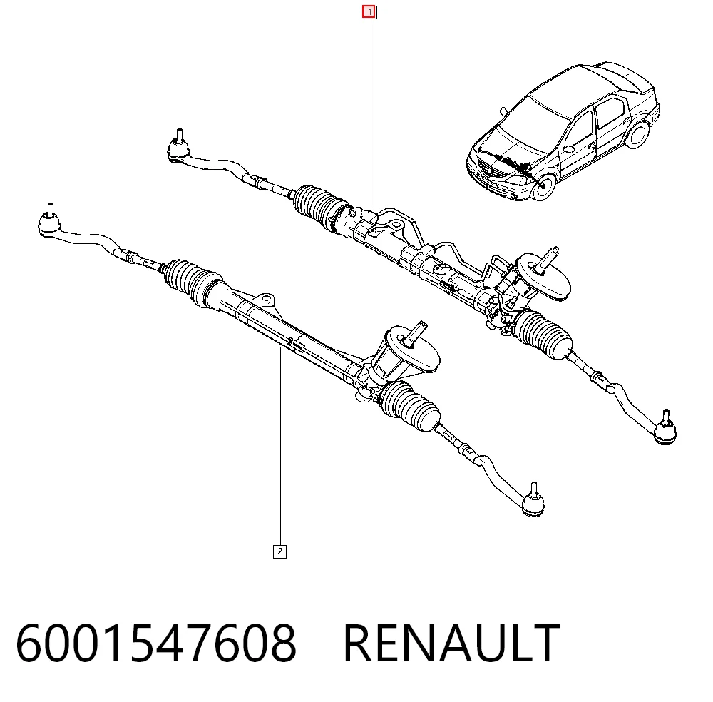 Cremallera de dirección 6001547608 RENAULT