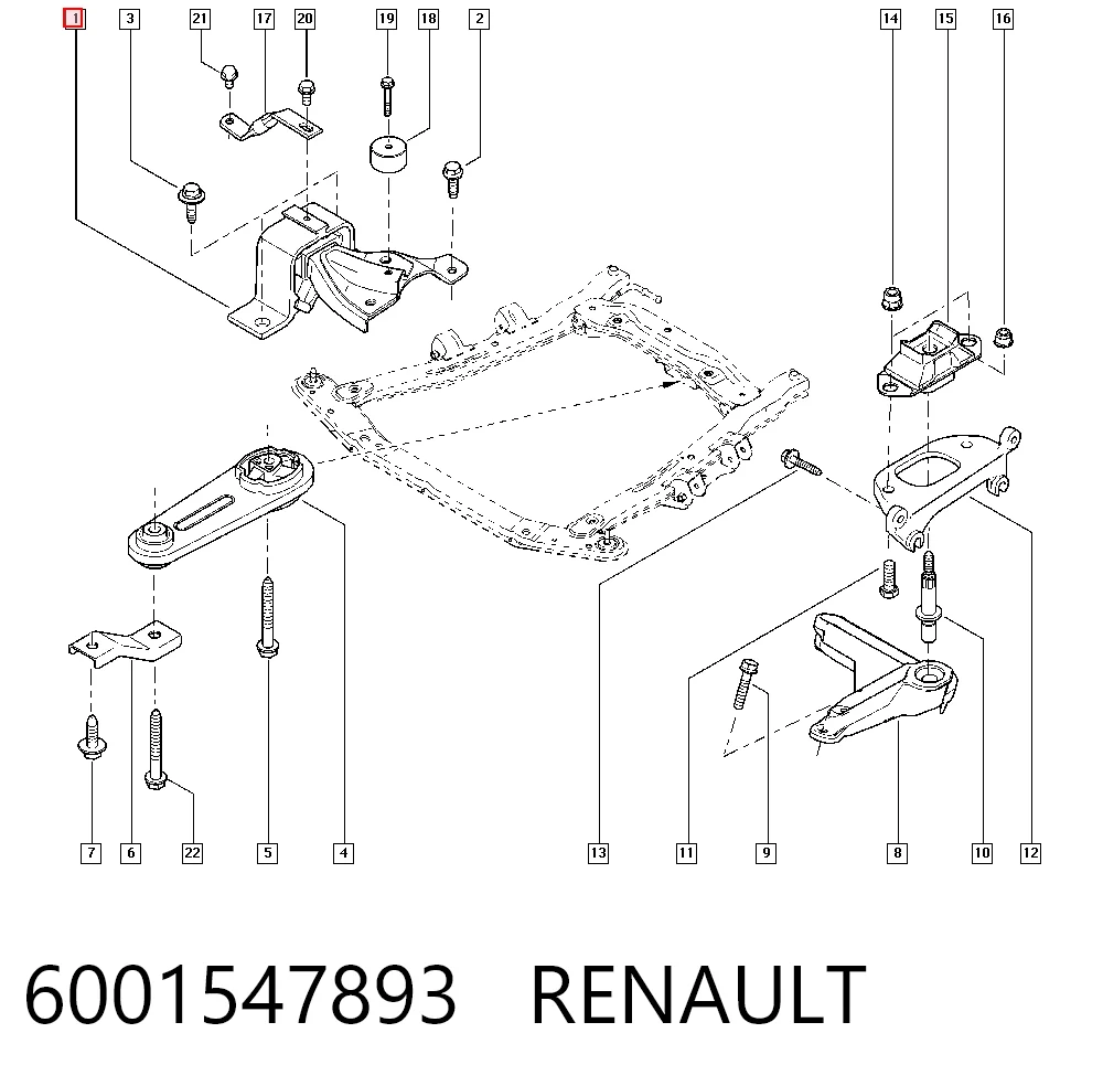 6001547893 Renault (RVI) Soporte de motor derecho