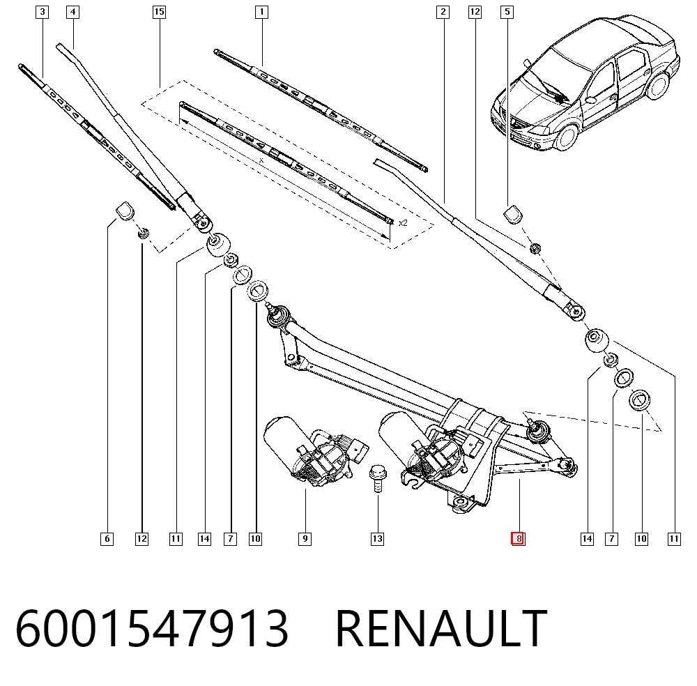 Comprar Motor del limpiaparabrisas Dacia Logan  LS a bajo precio