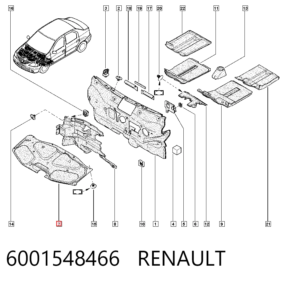 Comprar Aislamiento acústico del capó Renault LOGAN I LS a bajo precio