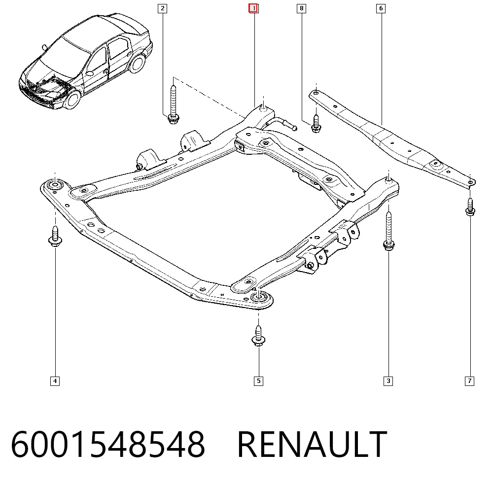 Puente delantero para Dacia Logan LS