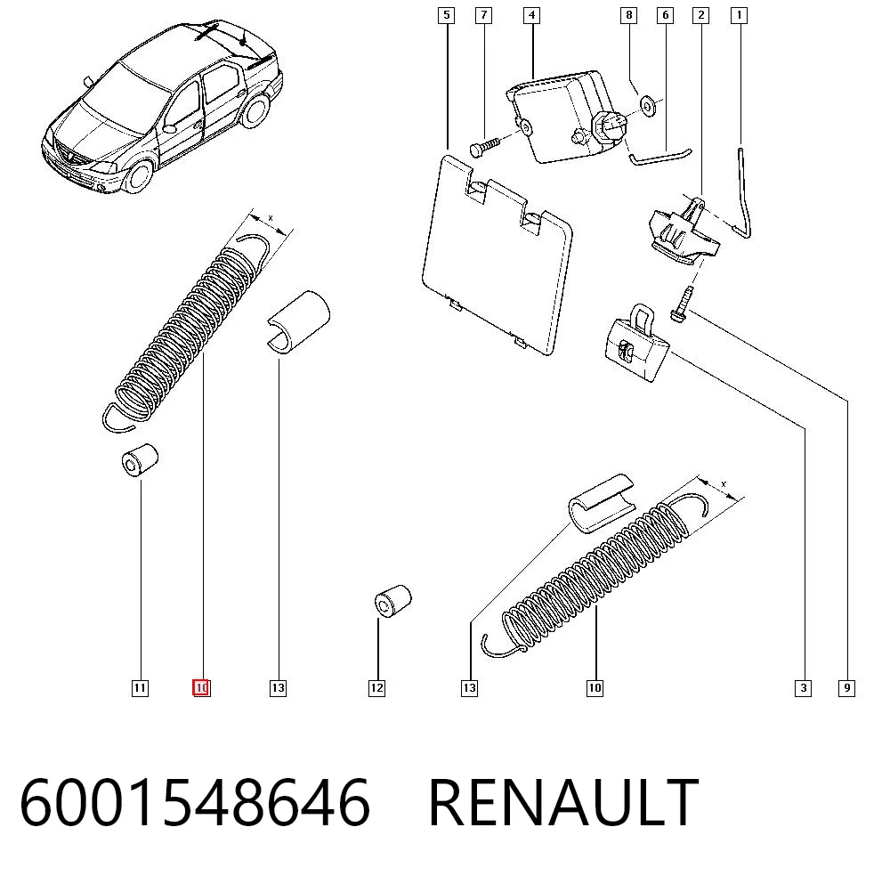 Amortiguador de porton para Dacia Logan I LS