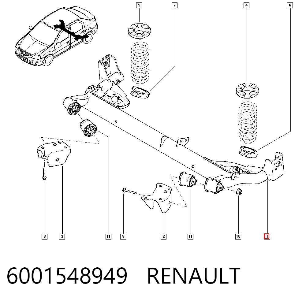 Comprar 430004469R Nissan/Infiniti Puente trasero