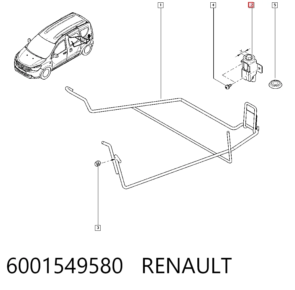 Gancho de sujeción de la rueda de repuesto 6001549580 RENAULT