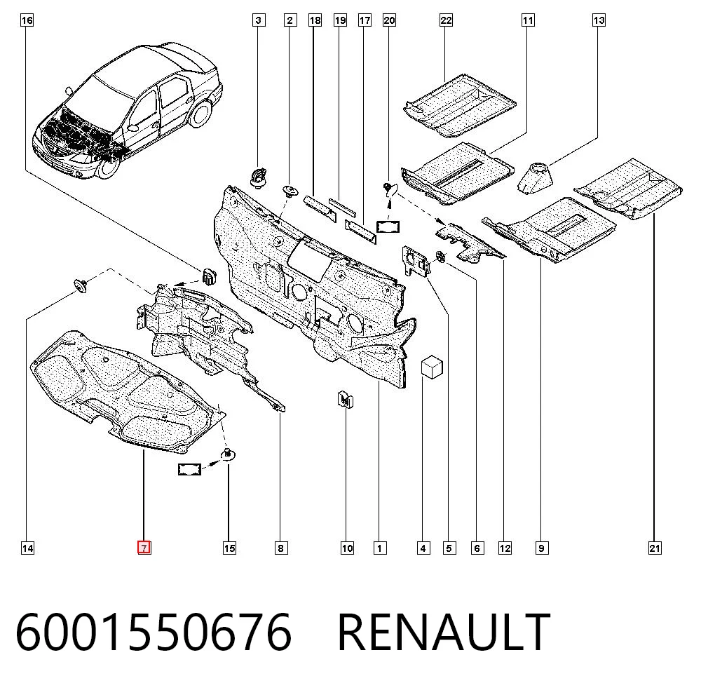 Aislamiento del Capó para Renault LOGAN LS
