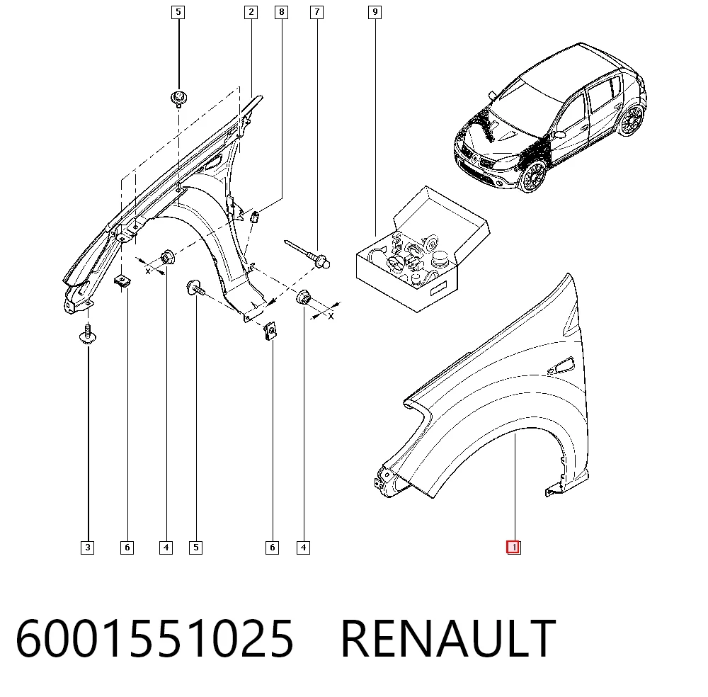 Comprar Aleta delantera izquierda Dacia Sandero I BS0, 1 a bajo precio