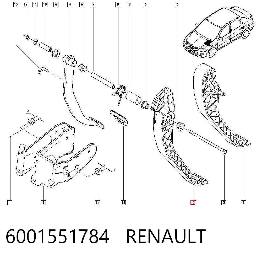 Pedal del embrague para Renault LOGAN I LS