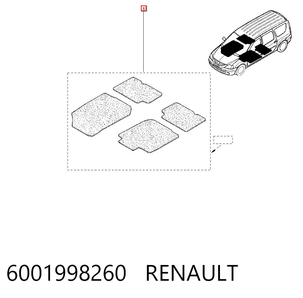 Comprar Juego de alfombrillas delanteras y traseras Dacia Logan LS a bajo precio