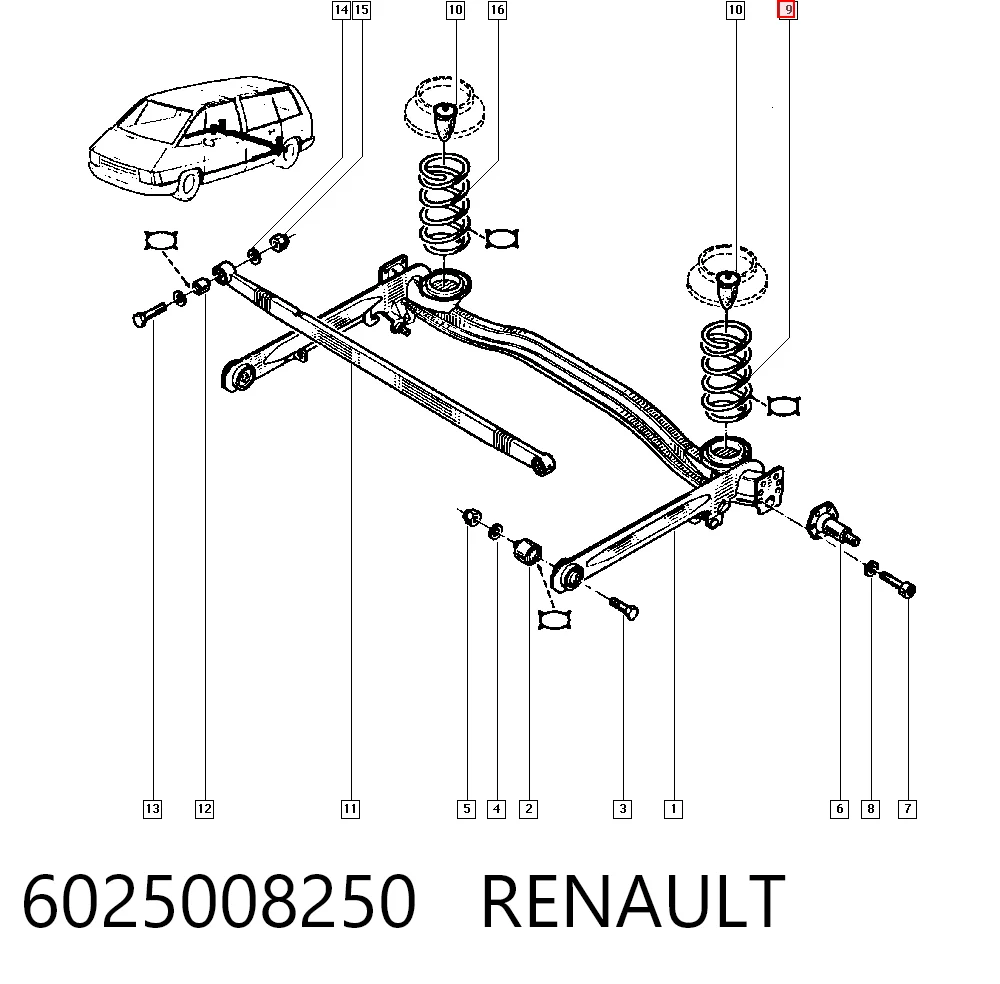 Muelle trasero Renault Espace I (1984-1991)