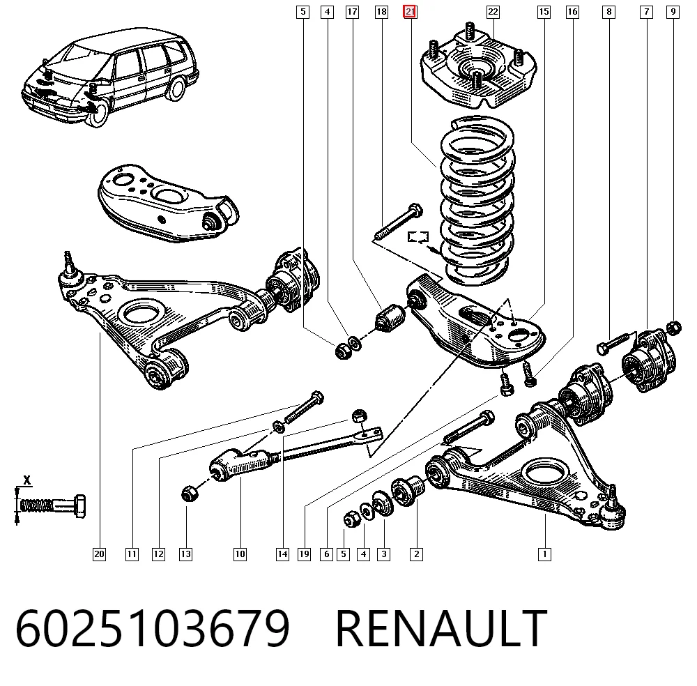 Muelle delantero para Renault Espace J63