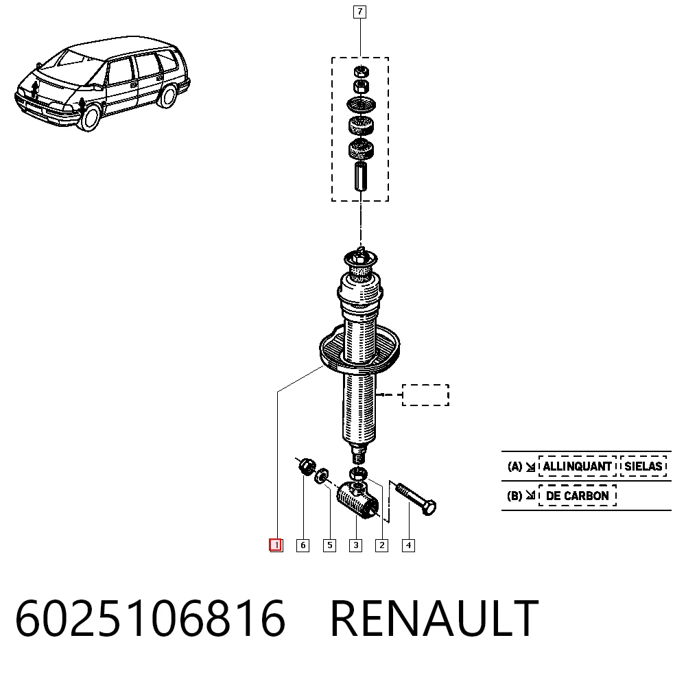Amortiguador delantero Renault Espace II (J63)