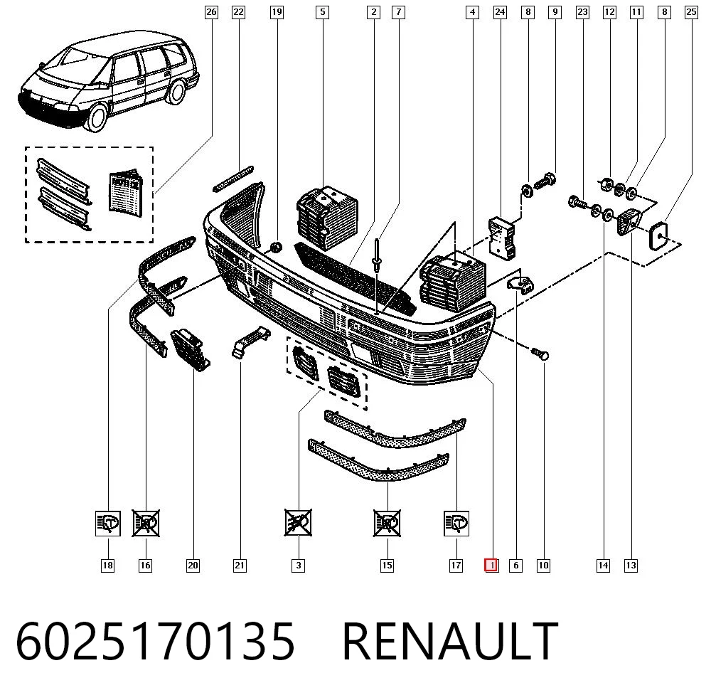Comprar Parachoques delantero Renault Espace II J63 a bajo precio