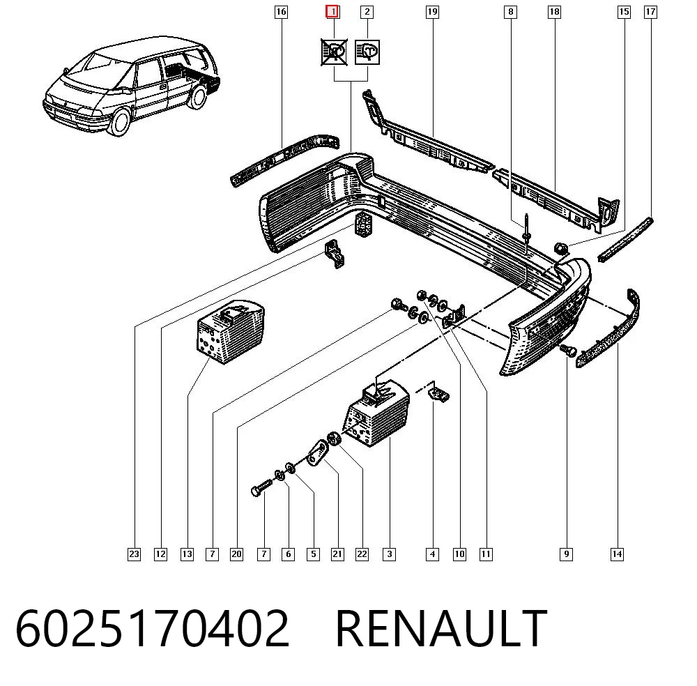 Comprar Parachoques trasero Renault Espace II J63 a bajo precio